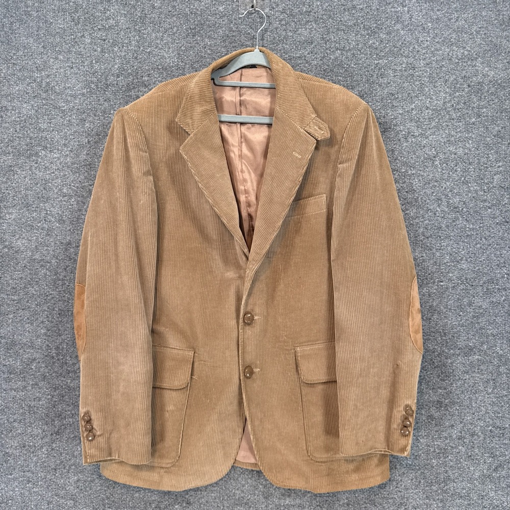 Orvis Blazer Mens 42 Tan Suede Elbow Patch Corduroy Vintage 1989 Rare Sport Coat
